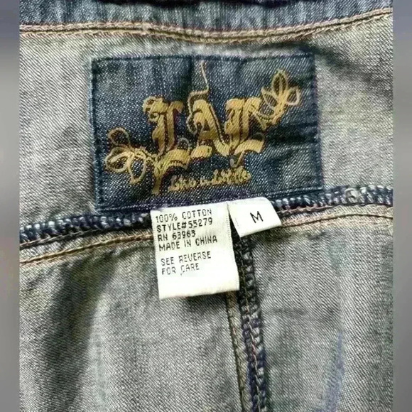 Y2K 2000s Jean Jacket Blazer - Picture 3 of 4